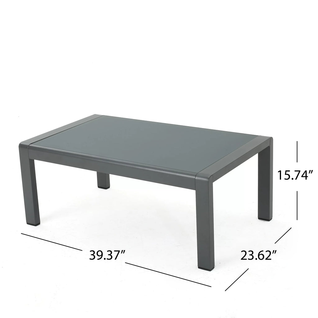 5 Piece Aluminum V-Shape Sectional Sofa Set with Cushions, Grey X6526