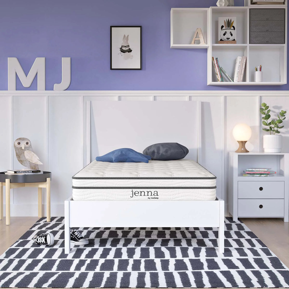 White Narrow Twin Innerspring and Foam Mattress T278