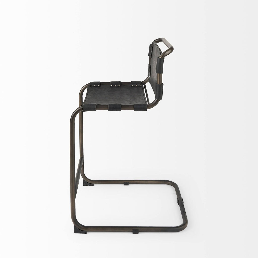 Black Leather Counter Stool Z4960