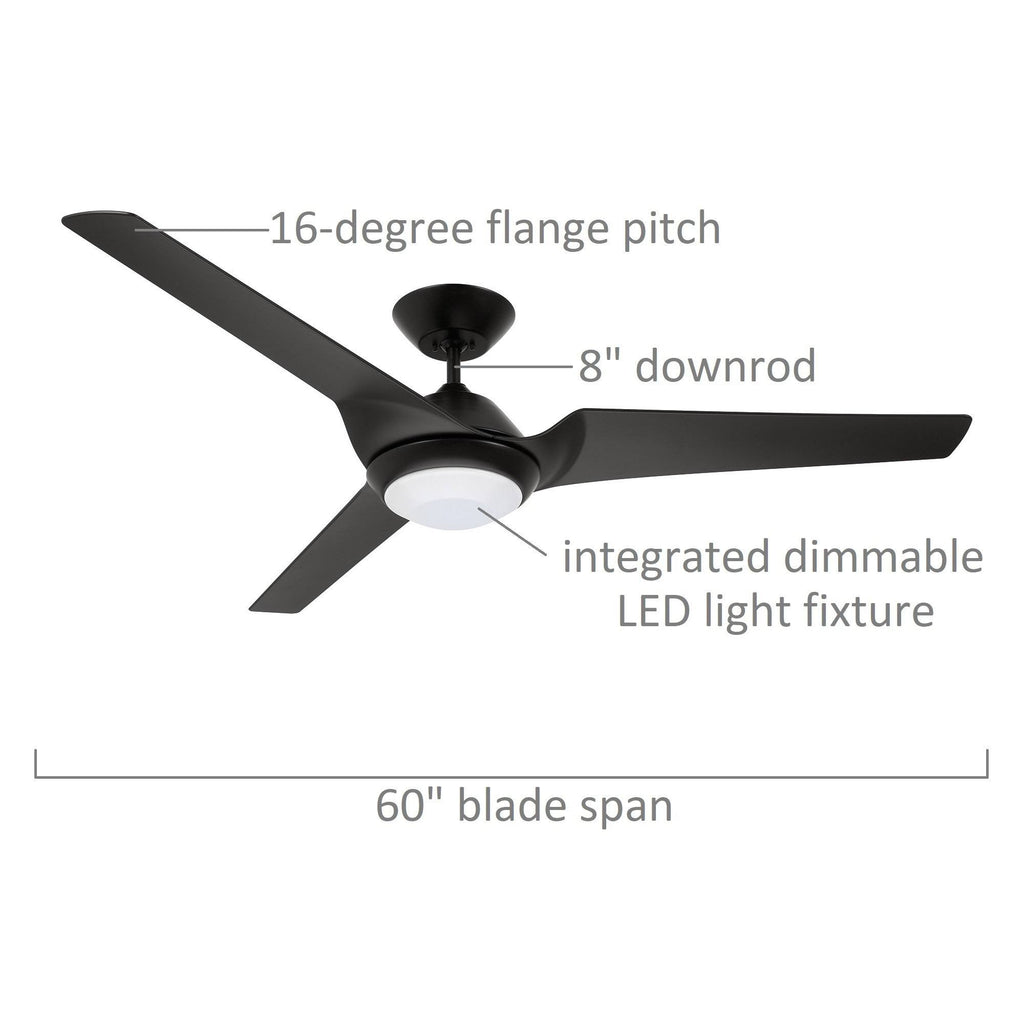 Black LED Ceiling Fan T725380