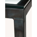 Clear Tempered Glass Console Table with Stainless Steel Frame D89099