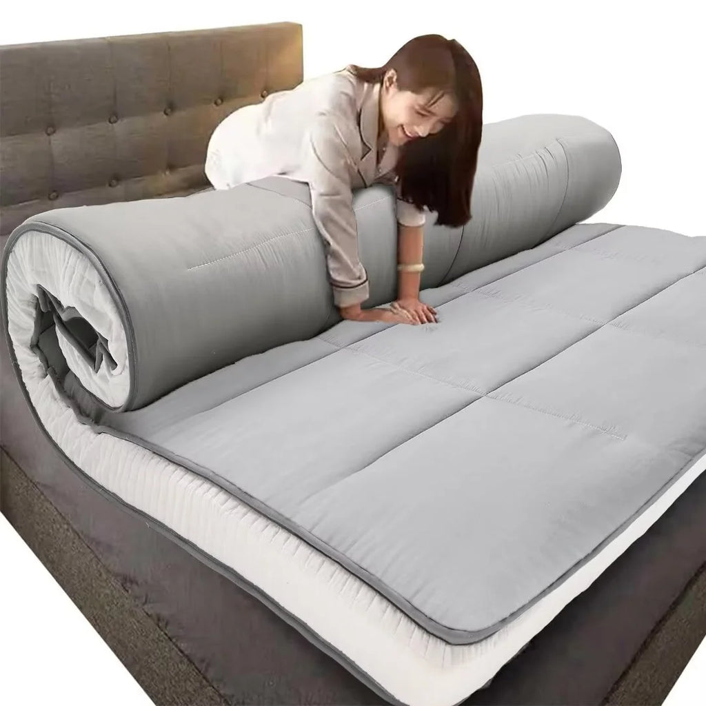 Japanese Floor Mattress Memory Foam Futon Roll Up Full Size Grey T58472
