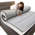 Japanese Floor Mattress Memory Foam Futon Roll Up Full Size Grey T58472