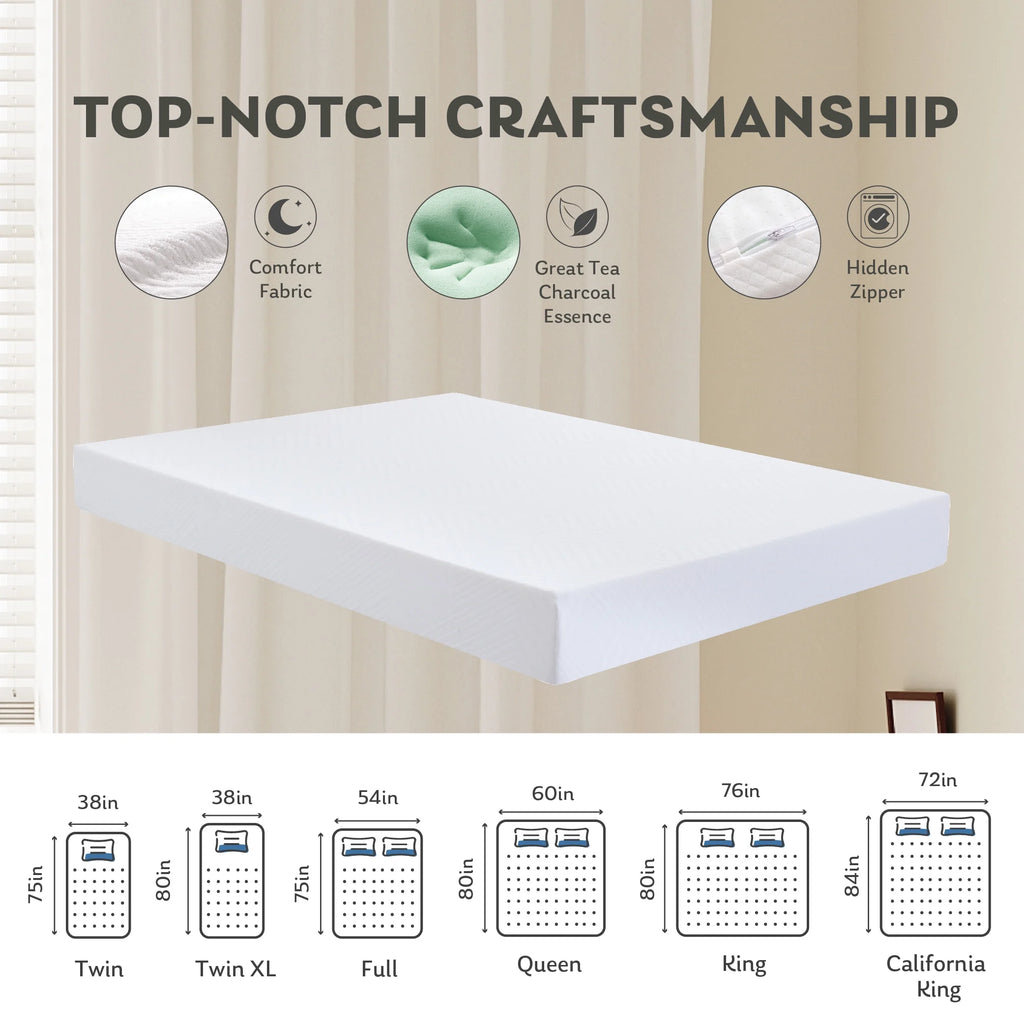 White Twin 6 inch Memory Foam Mattress Z909505