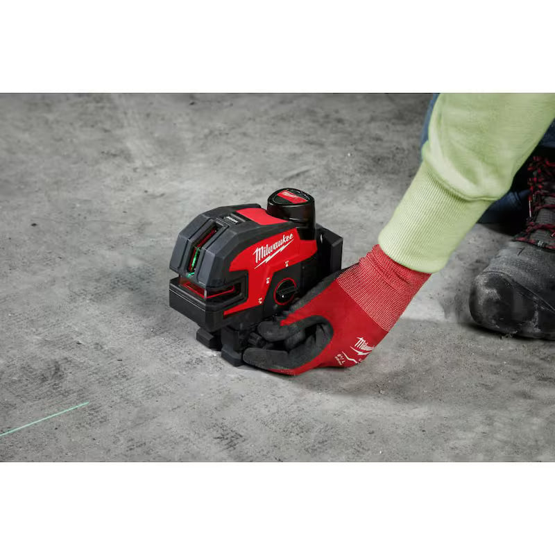 12-Volt Cordless Green Cross Line Laser Kit with Laser Distance Meter D977