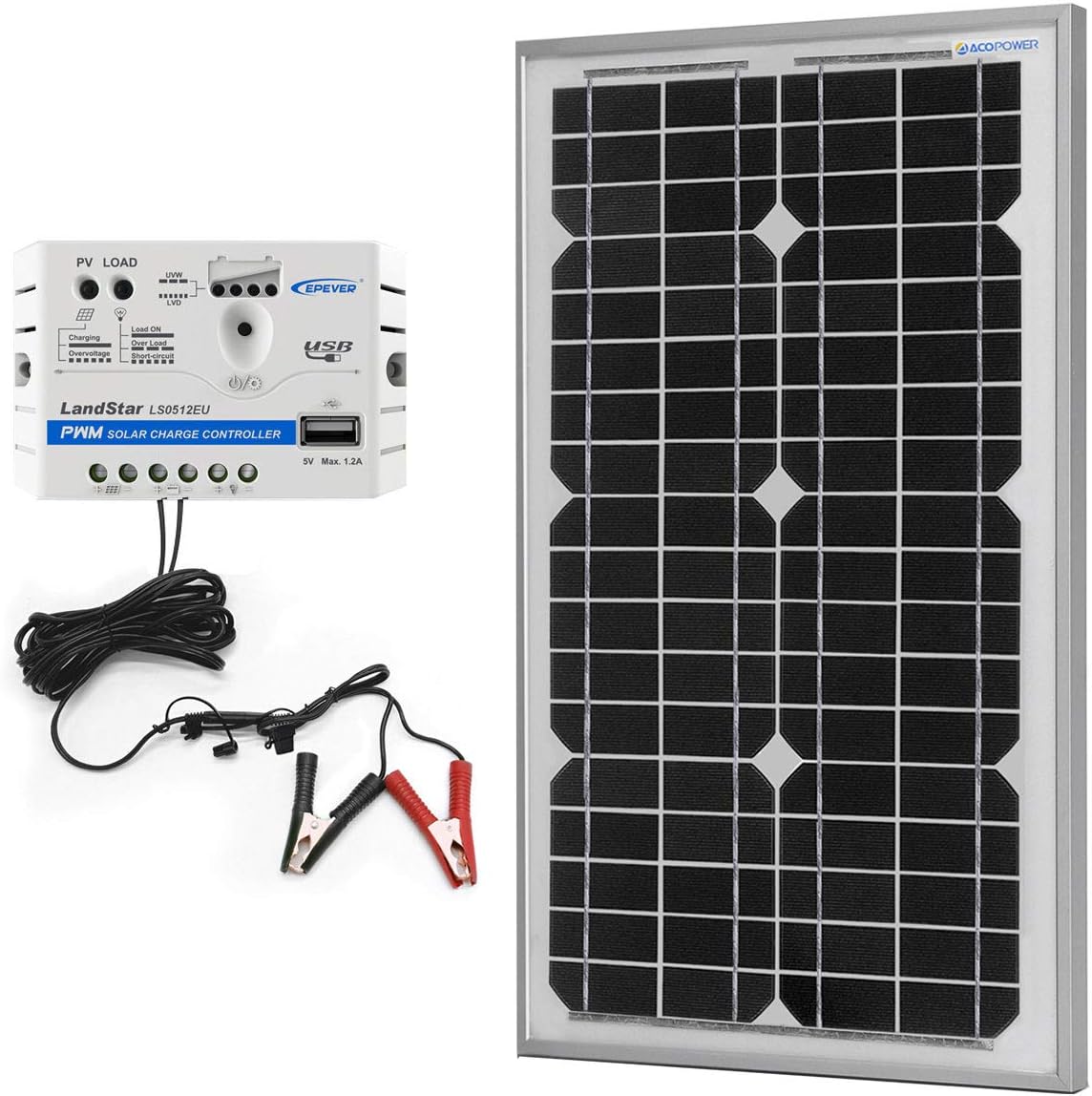 12V 30W 5A Mono Solar Panel with Charge Controller C53379
