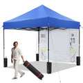 Blue 10x10 FT Pop Up Canopy Tent with 1 Sidewall R878