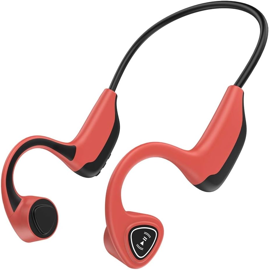 Bone Conduction Open Ear Sweatproof Sports Headphones with Bluetooth, Built-in Mic, Blue, Pack of 2 J1870