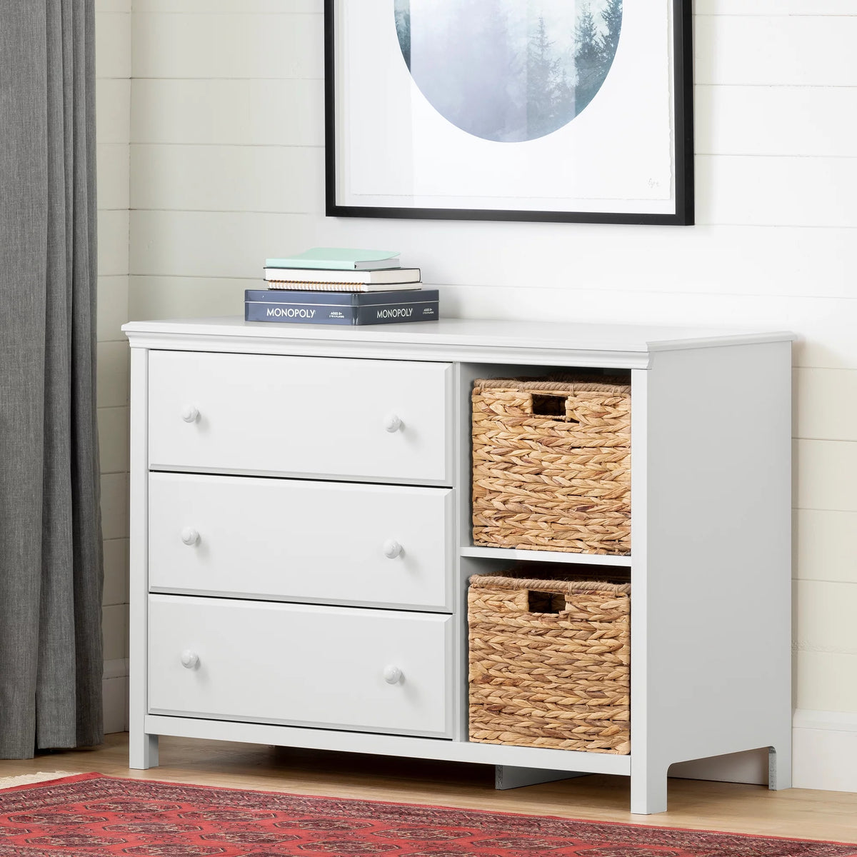 3-Drawer Dresser with Baskets Q515
