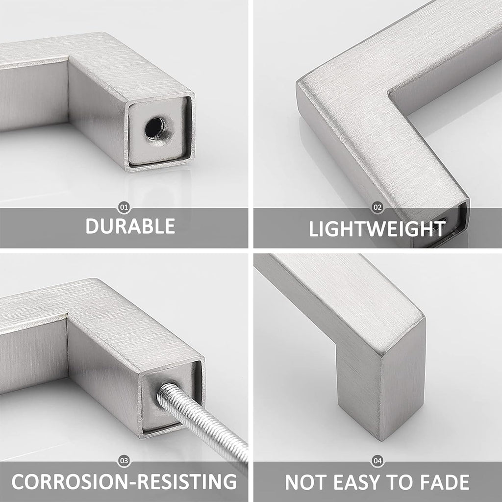 30 Pack Stainless Steel Square Corner Kitchen Cabinet Door Handles Y1839
