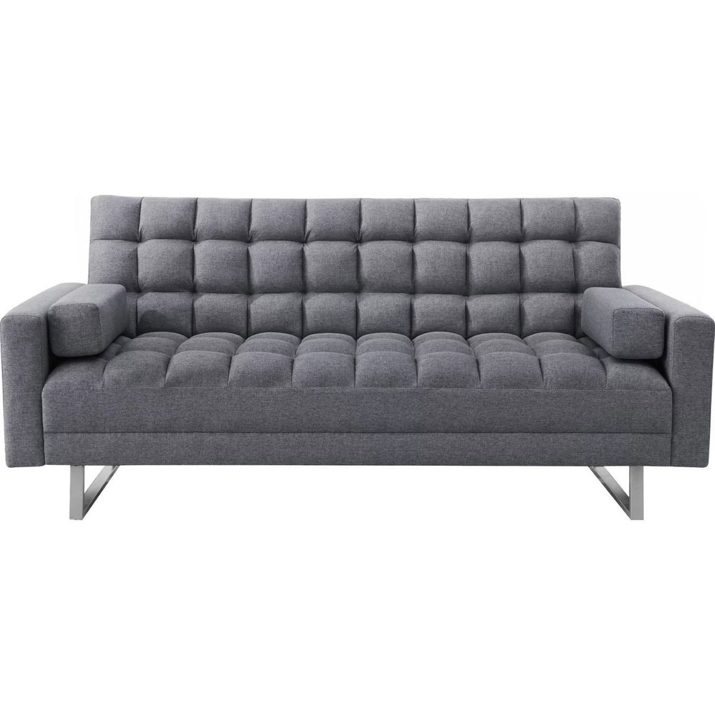 Adjustable Gray Sofa with Tufting and Sled Base W61601