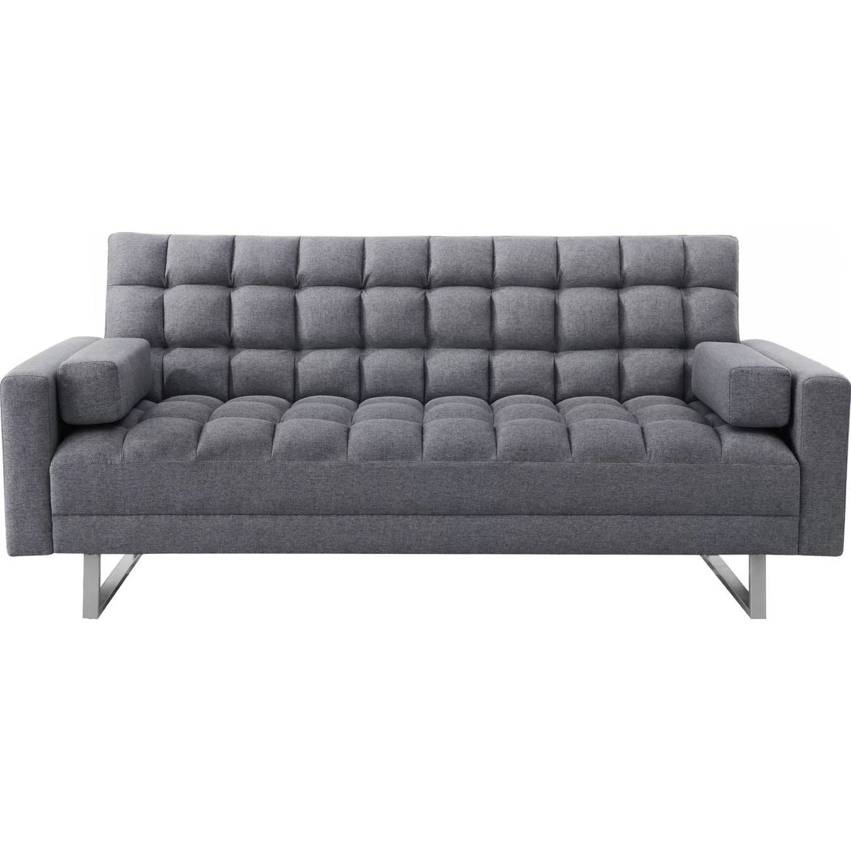Adjustable Gray Sofa with Tufting and Sled Base W61601