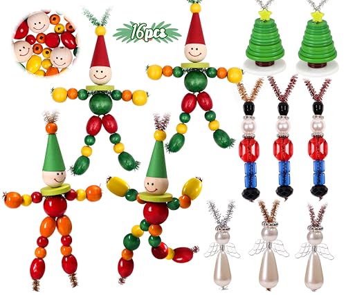 16PCS Christmas Crafts DIY Beads Ornaments Kits Z145
