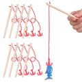 8 Pcs Magnetic Fishing Poles Wooden Fishing Rods Fishing Game Tools Early Educational Plaything K392081