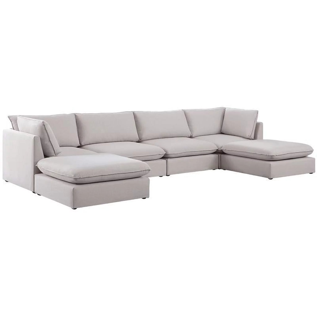 Beige Linen Textured Modular Sectional K677
