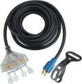 25 Feet 30 Amp 10 Gauge 4 Prong Generator Extension Cord 125/250V 7500W Pack of 2 E745829