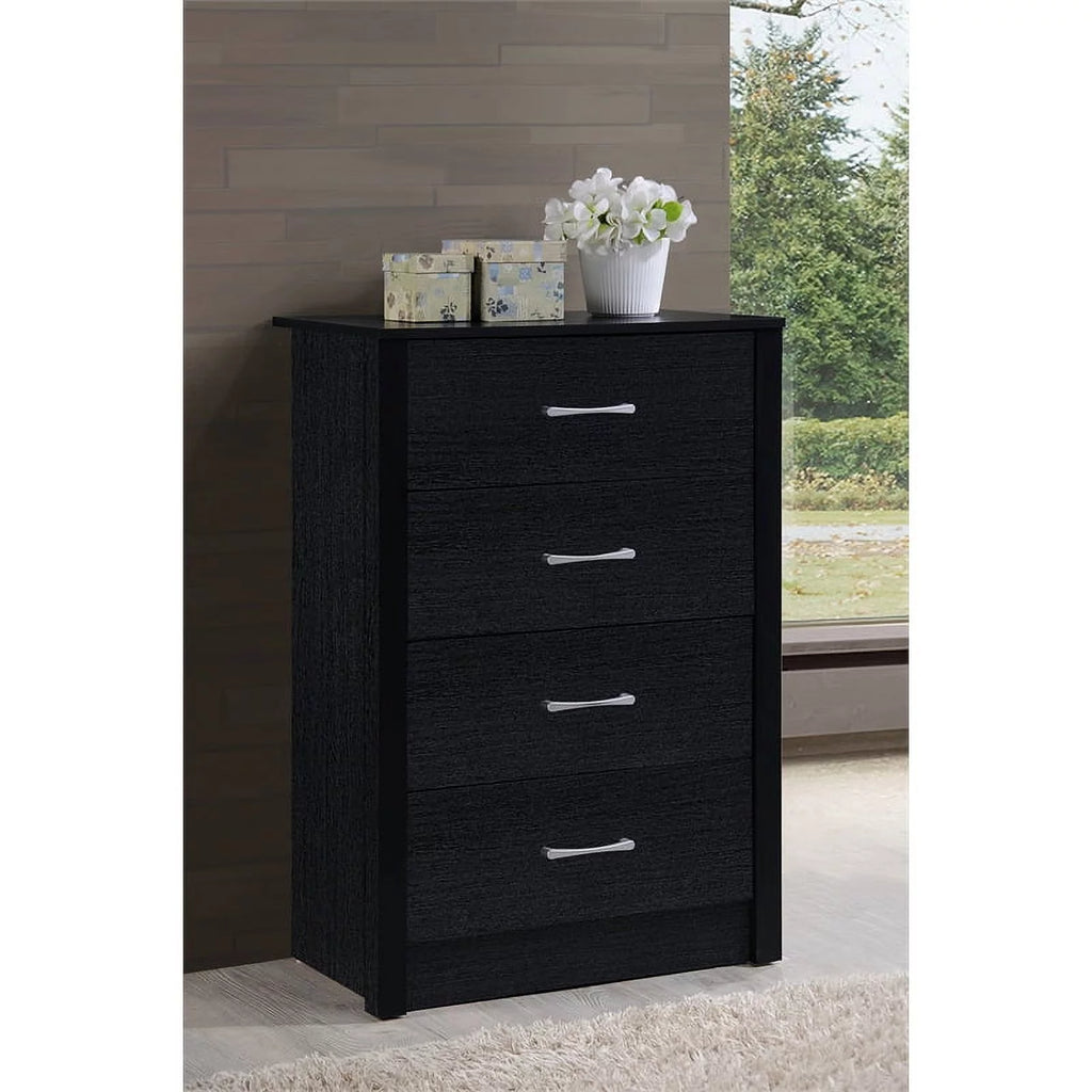 2 Piece Black Wood Bedroom Set B426