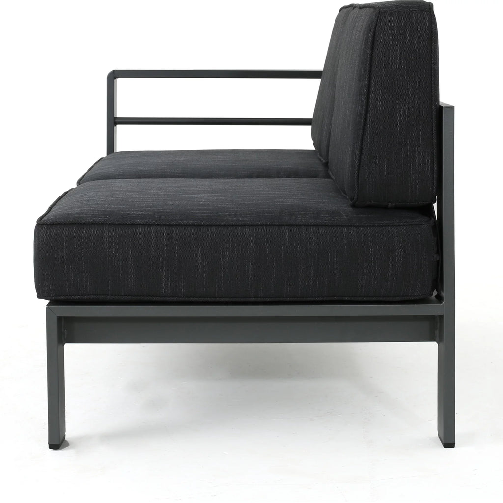 5 Piece Aluminum V-Shape Sectional Sofa Set with Cushions, Grey X6526