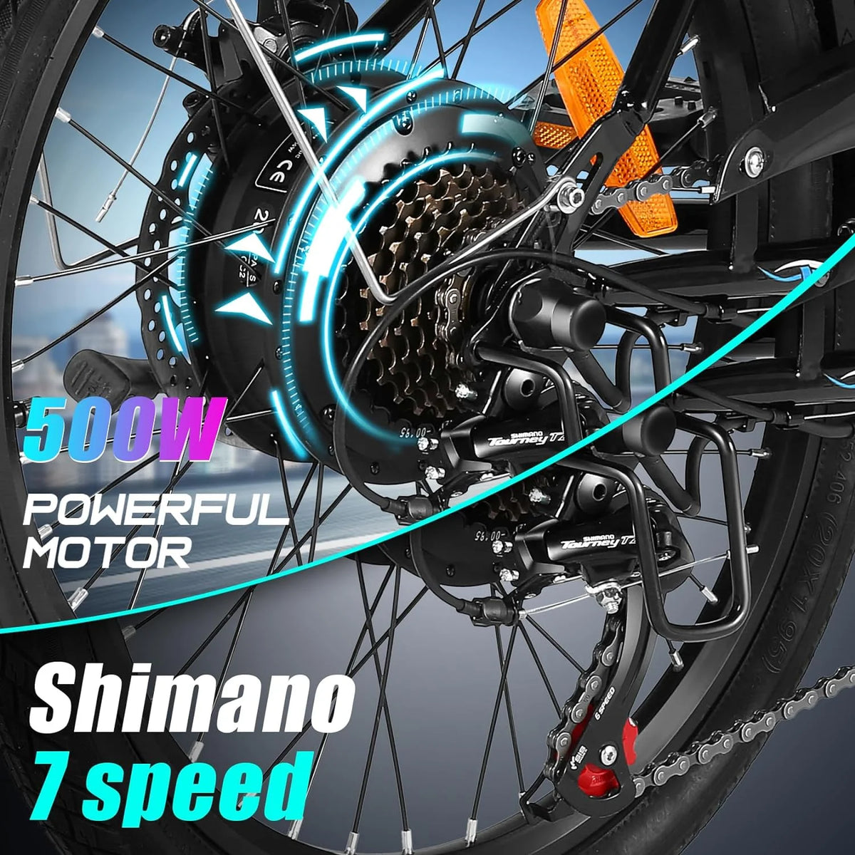20 Folding Electric Cruiser Bike 500W Step-Through G62598