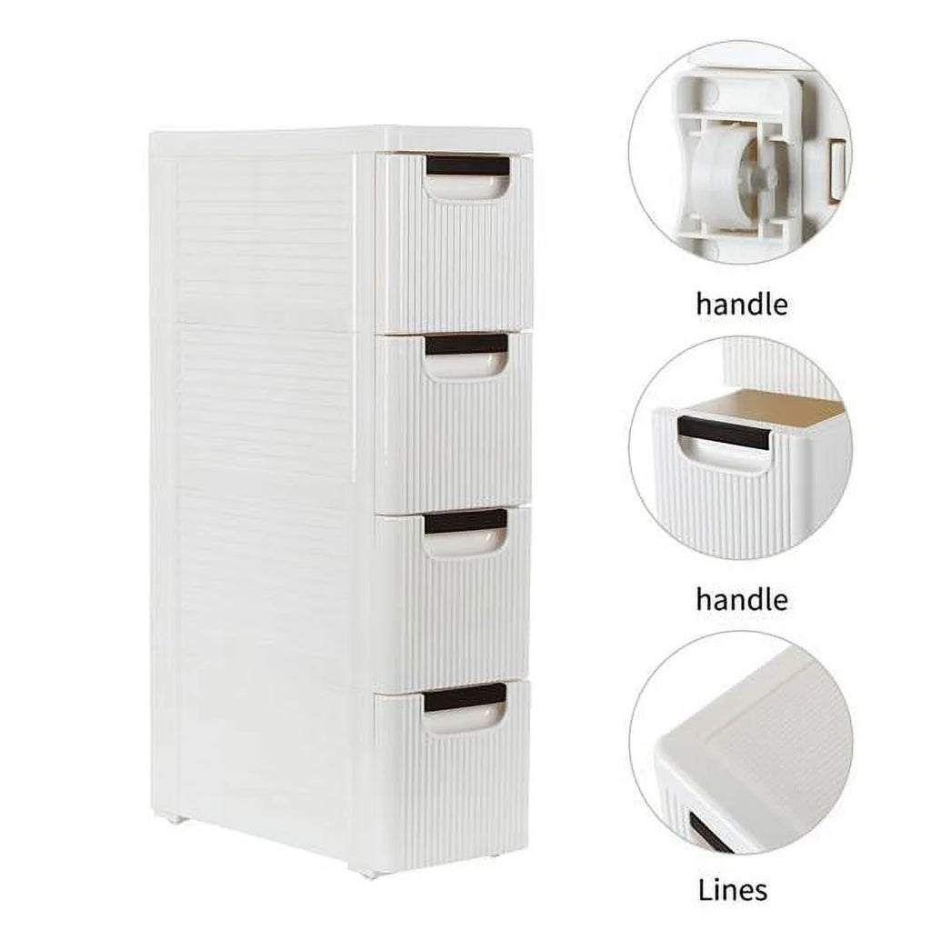 Rolling Cart Organizer with Wheels Narrow Storage Cabinet A785707