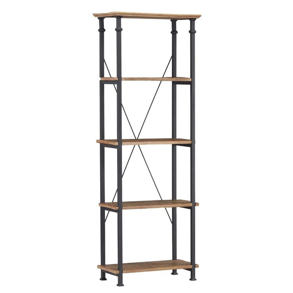 Solid Wood Bookcase in Rustic Brown I21541