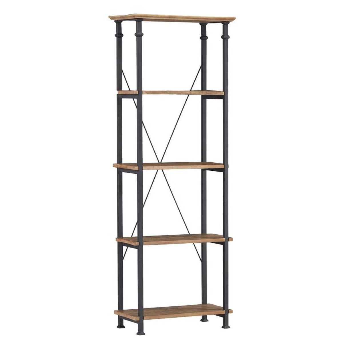 Solid Wood Bookcase in Rustic Brown I21541