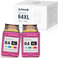 2 Pack Tri-Color Ink Cartridges for HP 64 XL Printer D268729