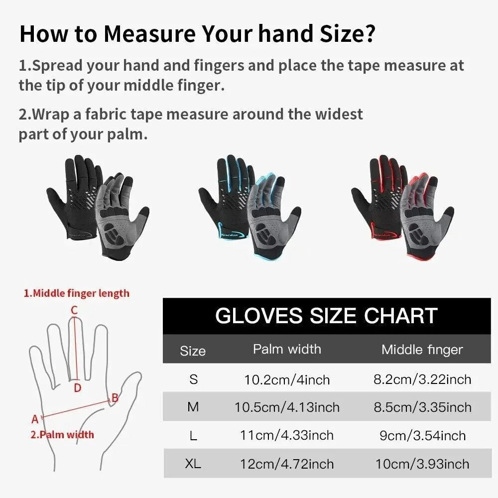 Full Finger Breathable Gel Pad Cycling Gloves W790892