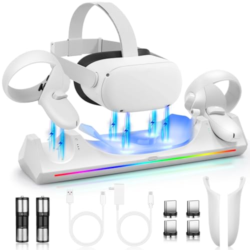 Charging Dock for VR Headset & Touch Controllers with 2 Rechargeable Batteries I2584
