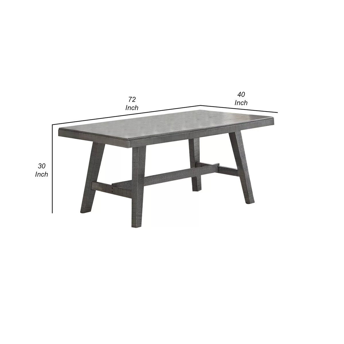 72 Inch Rectangular Dining Table with Flared Legs A3298