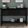 Black Console Table with 2 Drawers and 2 Cabinets Y4137