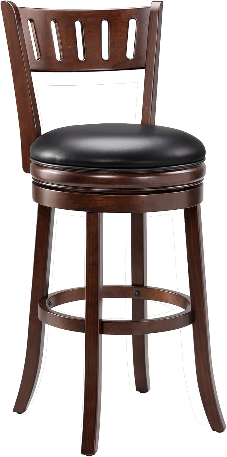 Cappuccino Swivel Counter Height Barstool 24 Inch Seat Height Set of 2 D781431