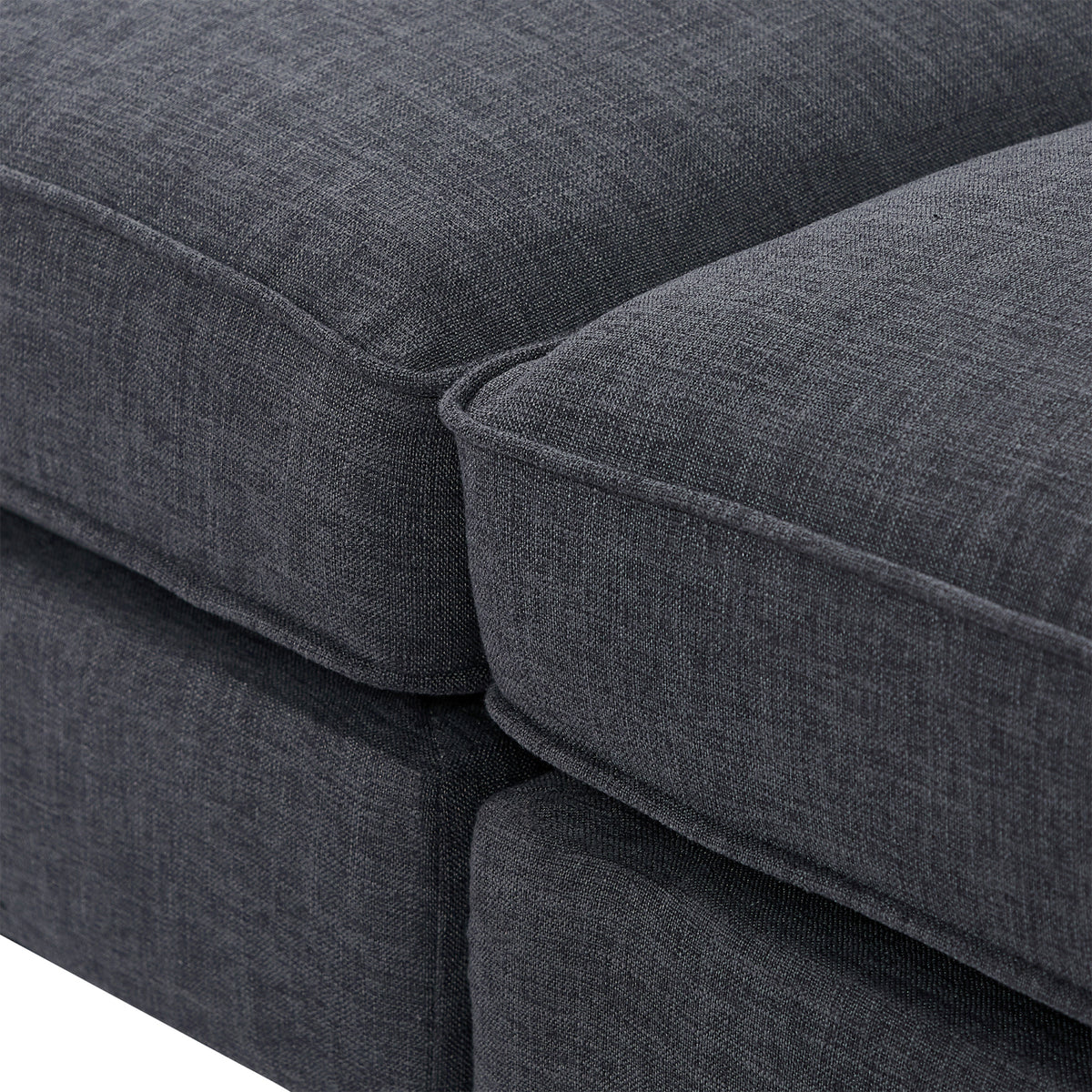 Gray Upholstered Loveseat Sofa with Wooden Legs and Two Throw Pillows I969