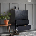 White 4 Drawer Tall Dresser with Metal Legs P2360