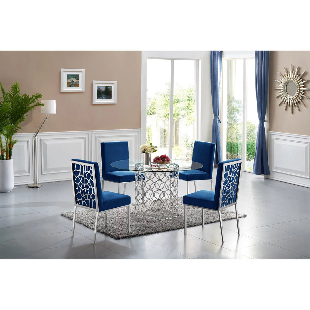 Black Velvet Dining Chair Set of 2 I435