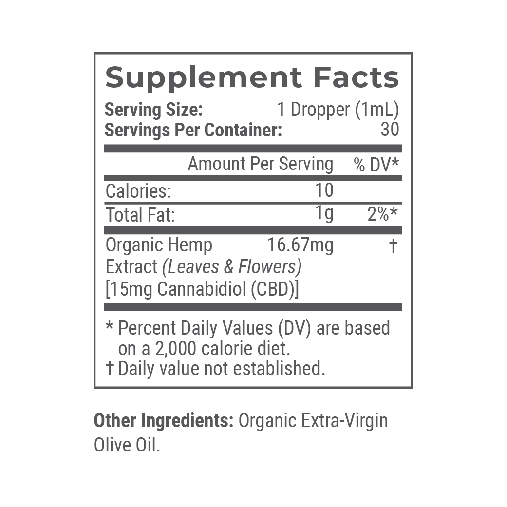 Organic CBD Tincture (Unflavored) U5273