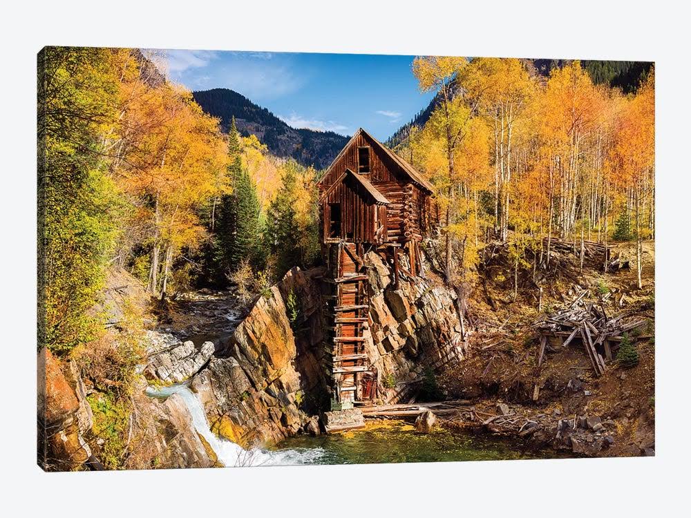 Canvas Wall Decor Prints - Old Mill in Autumn, Colorado J902431