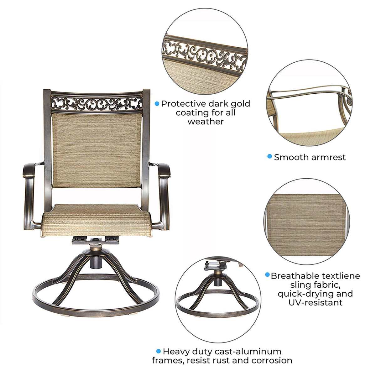 Swivel Rocker Patio Dining Chair 2 PC H556073