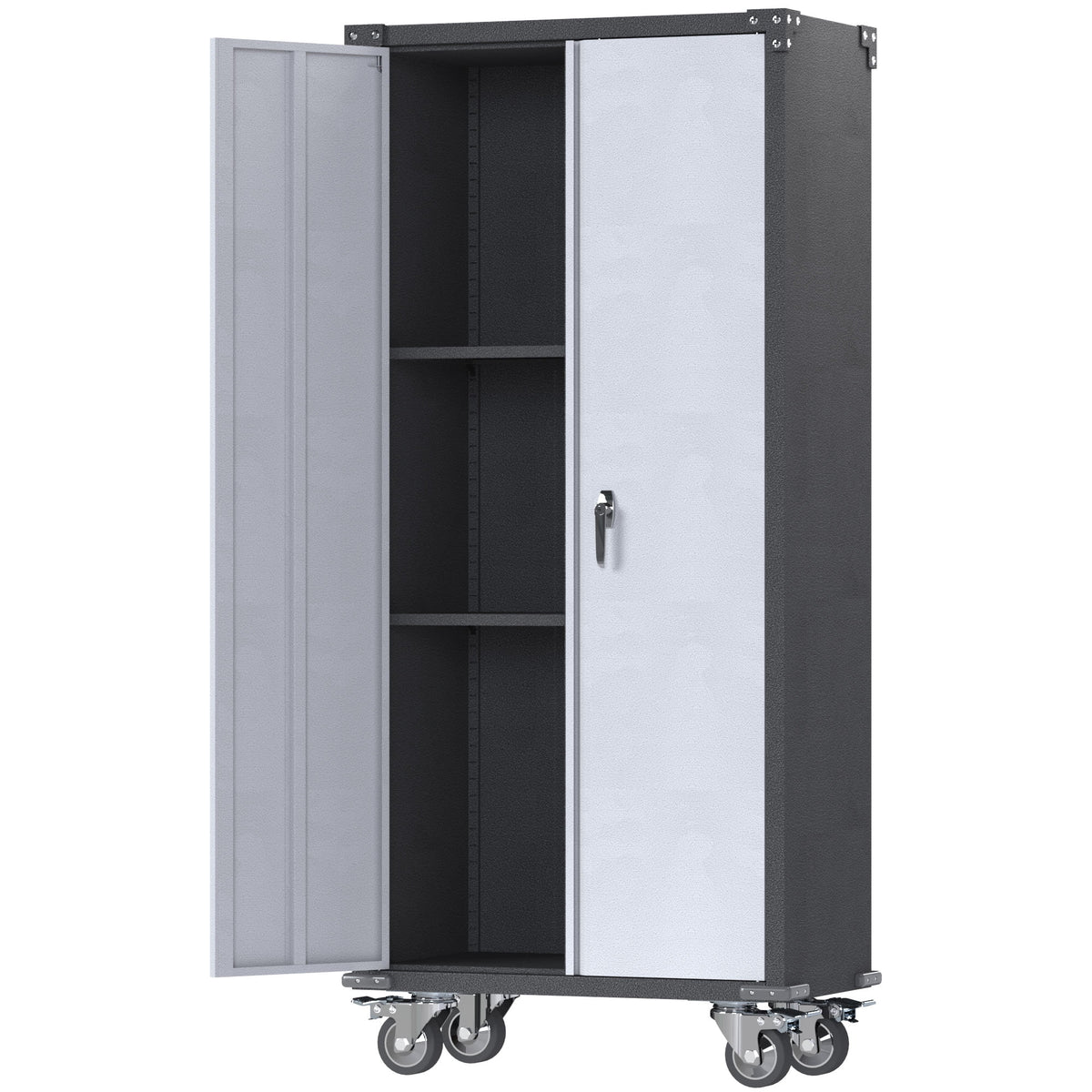 Metal Rolling Storage Cabinet with Hanging Rod P6633