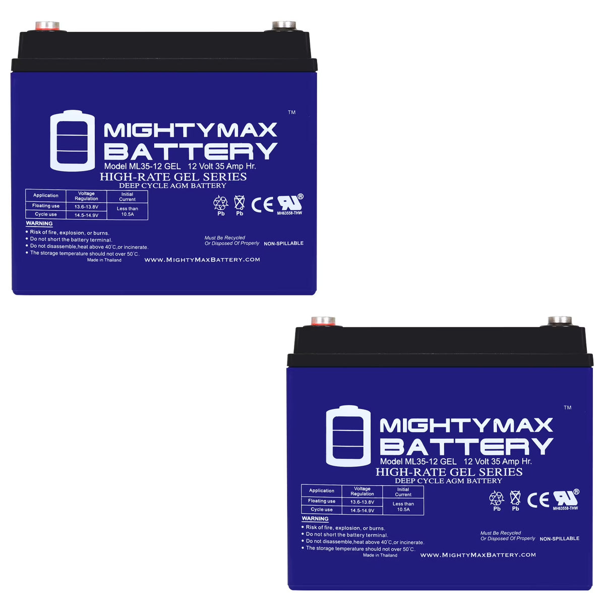 12V 35AH GEL Battery 2 Pack E78420