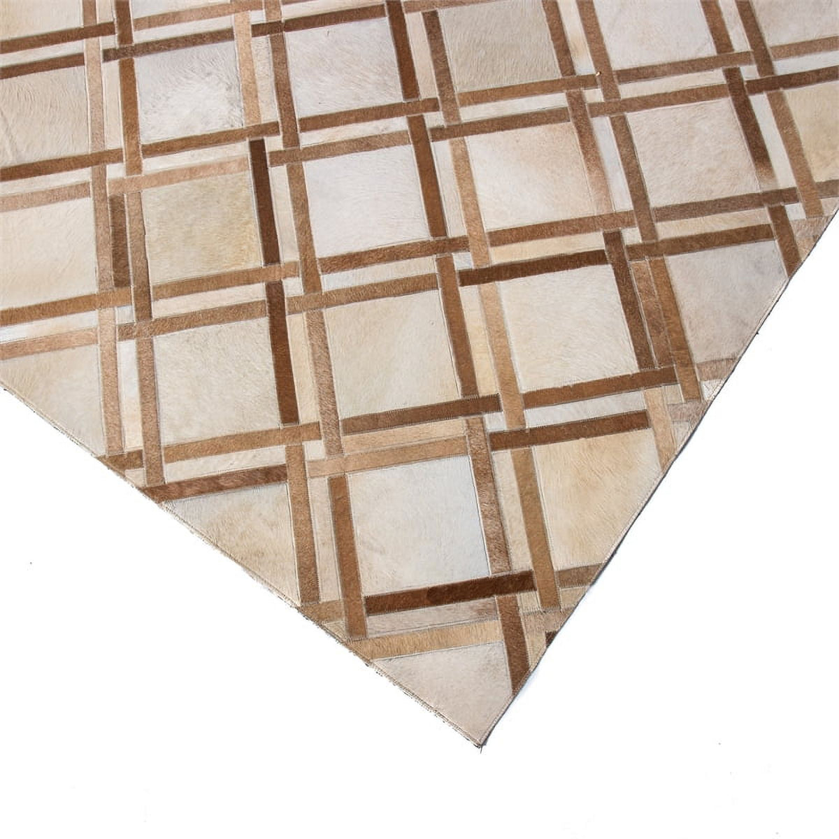 48" x 72" Rectangular Leather Area Rug in Camel Z179570