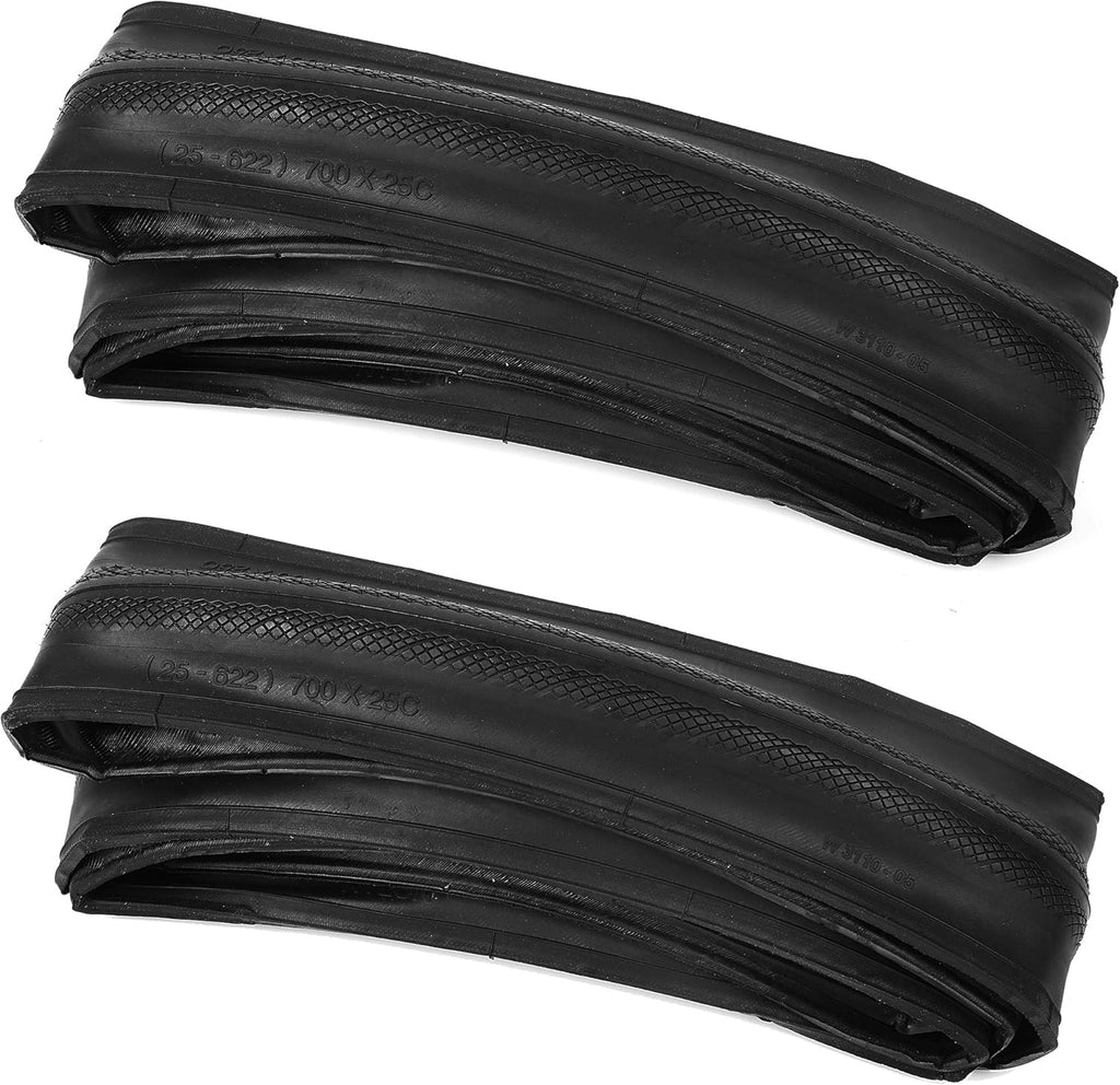 (2 Set) 28 Inches 700x23c Replacement Road Bike Tires and Inner Tubes with 48mm Reinforced Brass Presta Valves and 2 Tire Levers O662