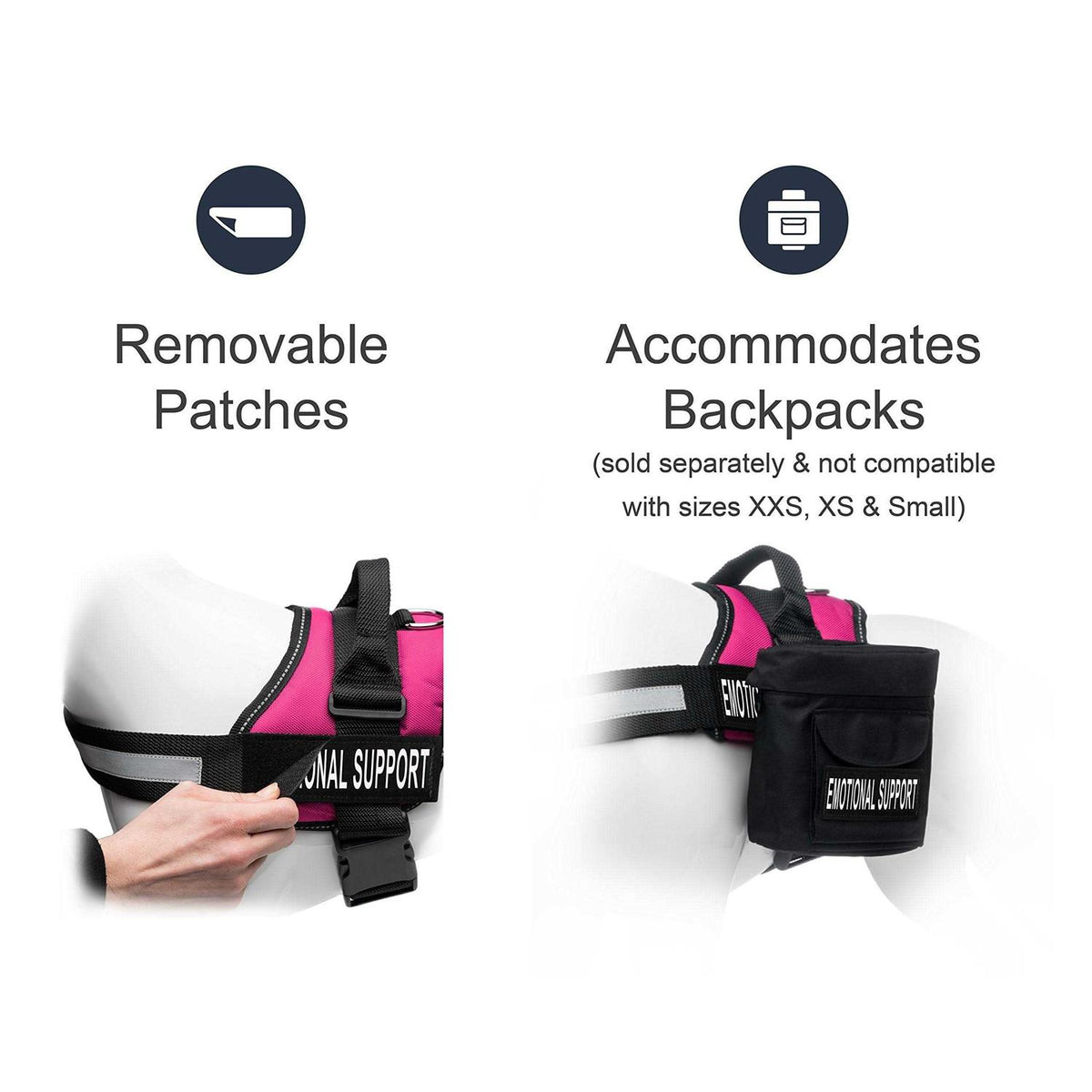 Emotional Support Dog Vest Harness with Reflective Straps and Matching Leash Set T801