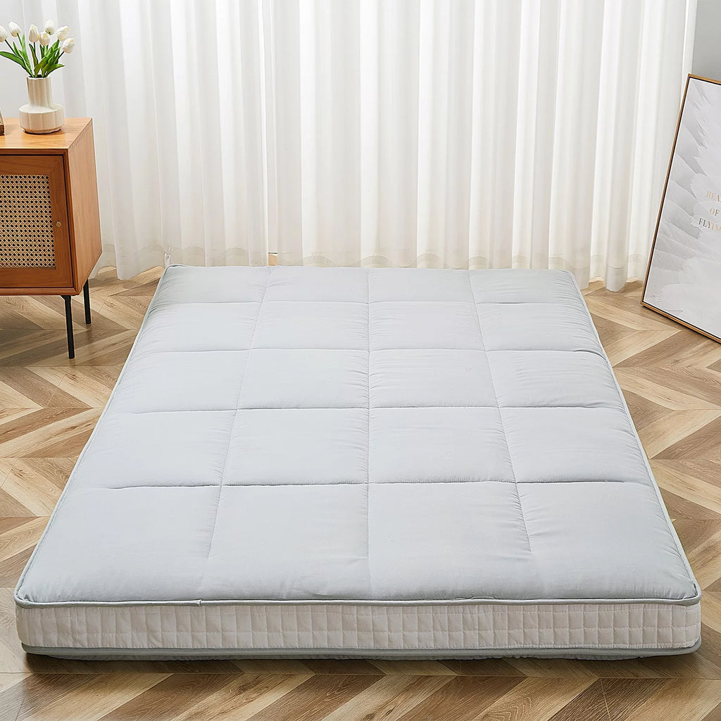 Japanese Floor Mattress Memory Foam Futon Roll Up Full Size Grey T58472