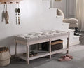 Gray Tufted Wood Entryway Bench I957093