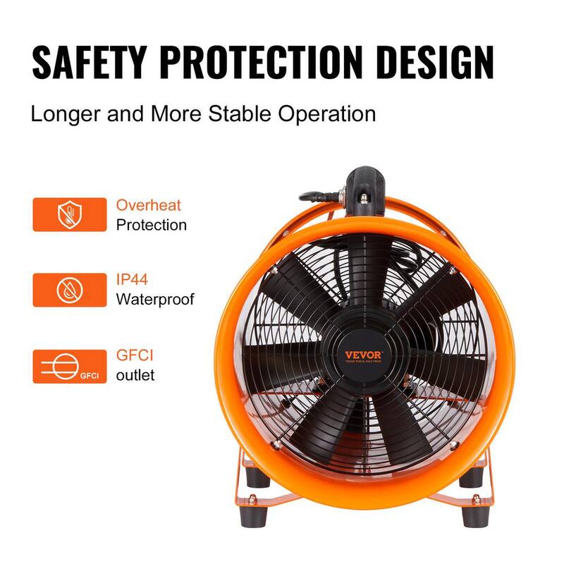 12 in. Heavy Duty Portable Blower Fan with Duct Hose N938689