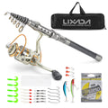 Telescopic Fishing Rod and Reel Combo with Spinning Reel, 100M Fishing Line, Lures, Hooks, and Jig Head N112