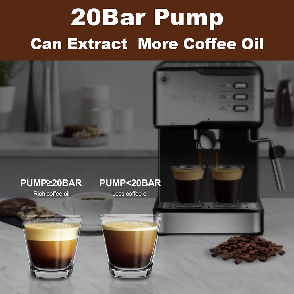 20 Bar Espresso Machine with Milk Frother Steam Wand N857