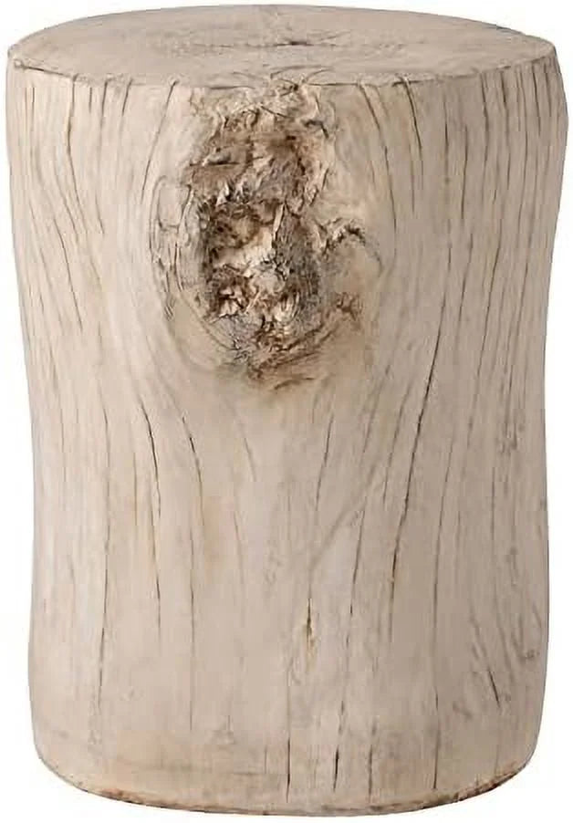 Rustic Stump Brown Wood-Look Side Table W40422