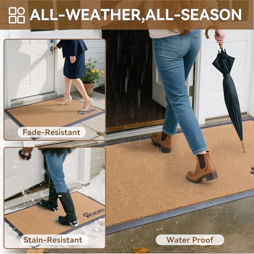Brown 17x30 Non-Slip Outdoor Door Mat S573964